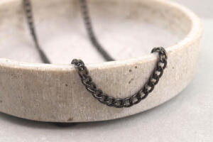 Kette aus Chirurgenstahl, Kette Gold, Herrenkette, Kette Schwarz Herren, Kette Schwarz Damen, Kette Schwarz