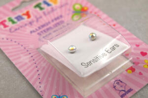 Medizinische Ohrringe für Kinder, hypoallergener Ohrstecker für Kinder, kurzer Stift Ohrring, Sterile Ohrringe, Glitzerkugel