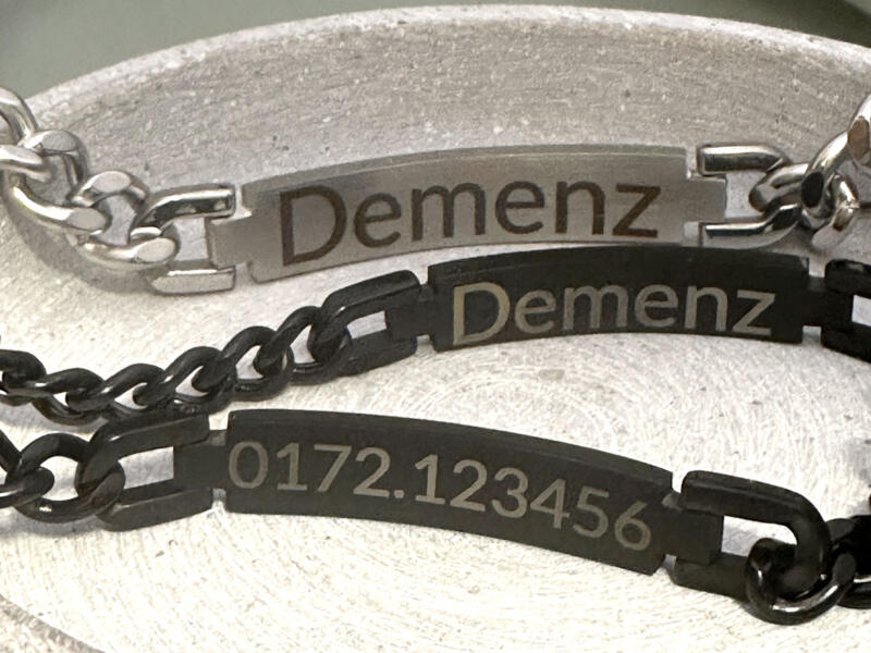 Demenzarmband, Notfallarmband Demenz, SOS Armband, Allergikerhinweis, Notfallkontakt, Krankheitshinweis auf Armband, Telefonnummer