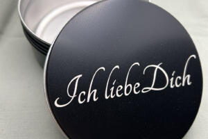 Schwarze Geschenkdose, Verpackung Geschenk, Paargeschenk Dose, Geschenk Dose Partner