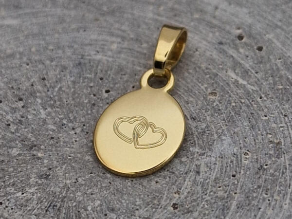 Echt goldener Gravuranhänger, Anhänger Gold mit Gravur