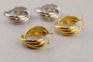 Gedrehte Creole aus Chirurgenstahl, Allergiker geeignet, Silber Creole, Gold Creole