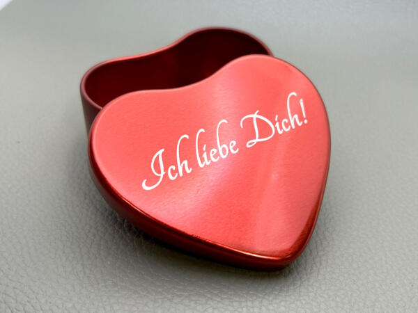 Valentinstagsdose, Geschenk zu Valentinstag, Ich liebe dich Dose, Partnerdose Geschenk Herzdose