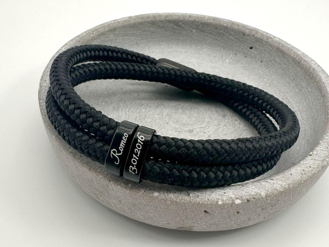 Armband mit Gravur Mann, Segeltau Armband mit Gravur, Geschenk Vatertag