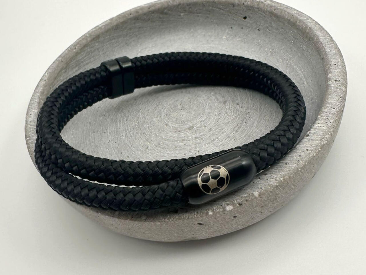 Armband mit Gravur Mann, Segeltau Armband mit Gravur, Geschenk Vatertag, Fußball