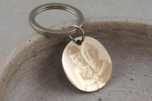 Foto als Gravur, Schlüsselanhänger mit Fotogravur, Geschenk für Opa, Enkelgeschenk an Opa