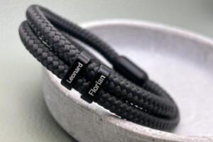 Männer Armband Segeltau Kindernamen, Armband Herren Kindernamen