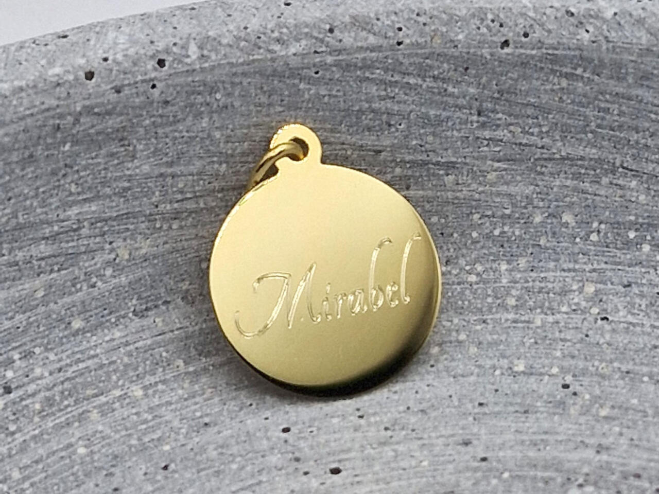 Echt Gold Anhänger, Gravuranhänger Gold mit Gravur__