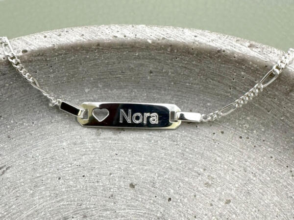 Geburtsarmband mit Gravur, Geschenk Patenkind, Geschenk zur Geburt Kind