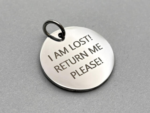 Gravur Anhänger Edelstahl Silber, I am Lost