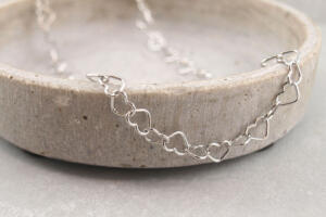 Herz Kette Silber für Damen, Kette mit Herzchen für Damen Silber