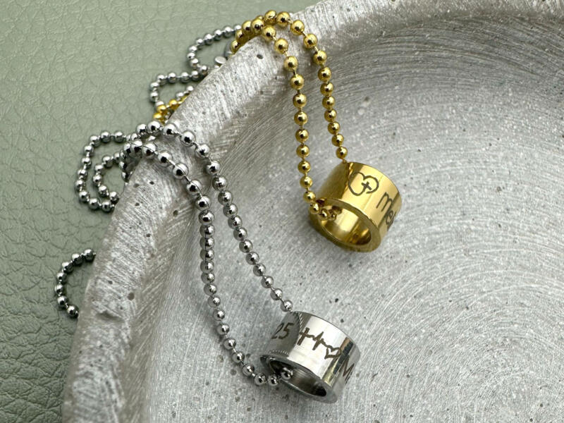 Kette aus Chirurgenstahl mit Gravur Ring, Kette mit Gravur, Kette zur Konfirmation, Geschenk Konfirmation Junge