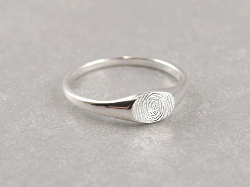 Ehering, Verlobungsring, Silber Ring mit Gravur, Fingerabdruck Gravur Ring Silber