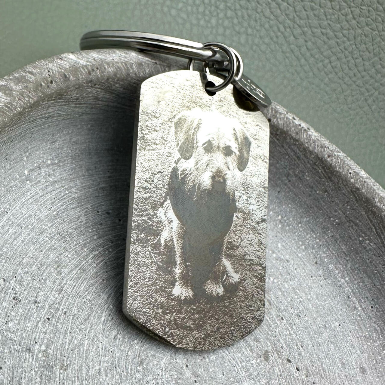 Hundefoto auf Anhänger, Glücksbringer am Schlüsselbund