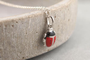 Schmuckanhänger Marienkäfer Silber, Silberschmuck Kinder, Ostergeschenk