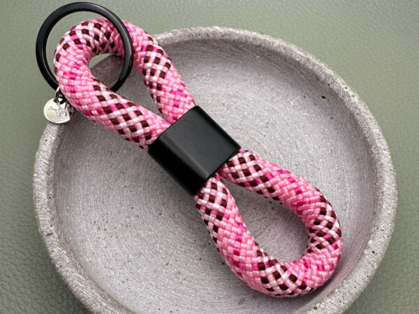 Segeltau Schlüsselanhänger mit Gravur, Sommer Rosé