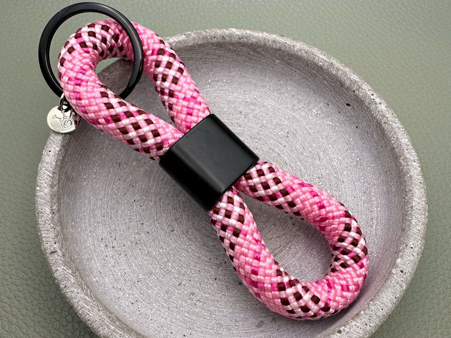 Segeltau Schlüsselanhänger mit Gravur, Sommer Rosé