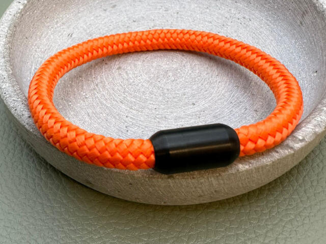 Segeltauarmband Orange Neon mit Logo Gravur Werbeartikel, Werbegeschenk