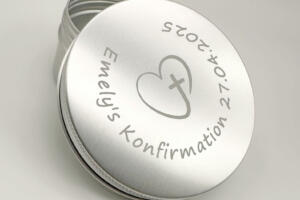 Geschenkdose zur Konfirmation Herz mit Kreuz, Geldgeschenk Konfirmation