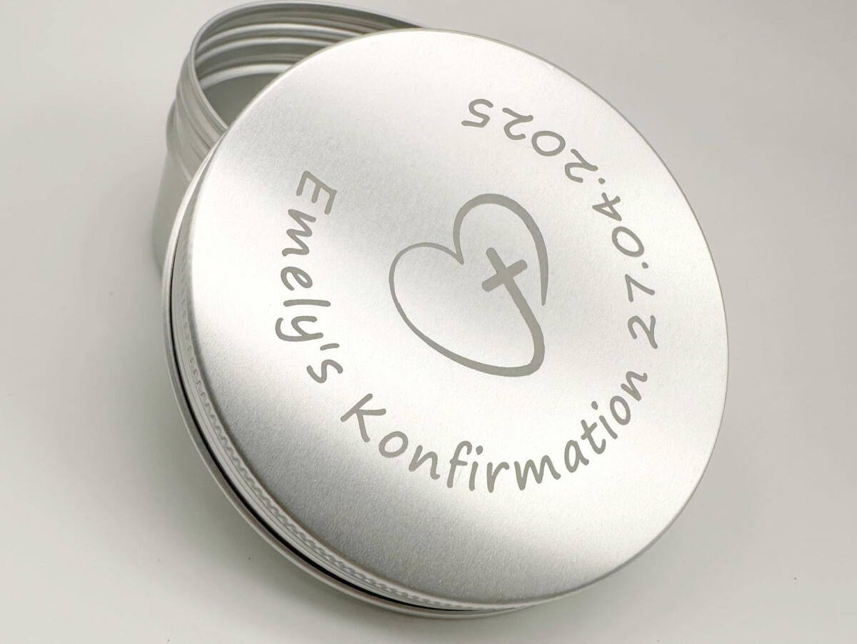 Geschenkdose zur Konfirmation Herz mit Kreuz, Geldgeschenk Konfirmation