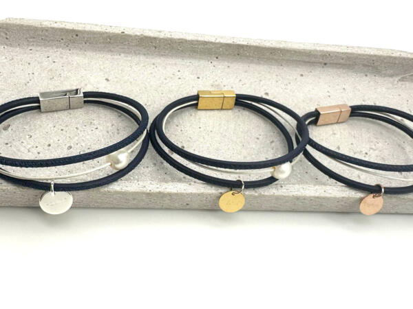 Armband Damen mit Perle, Individueller Anhänger, Verschlussfarben Armband