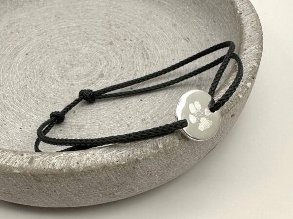Armband Segeltau mit Gravur, Hundepfote mit Gravur, Geschenk Tierfreund, Katzenpfote