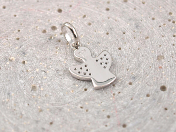 Schutzengel Silber mit Zirkonsteinen, Glitzersteine Engel, Engel Anhänger