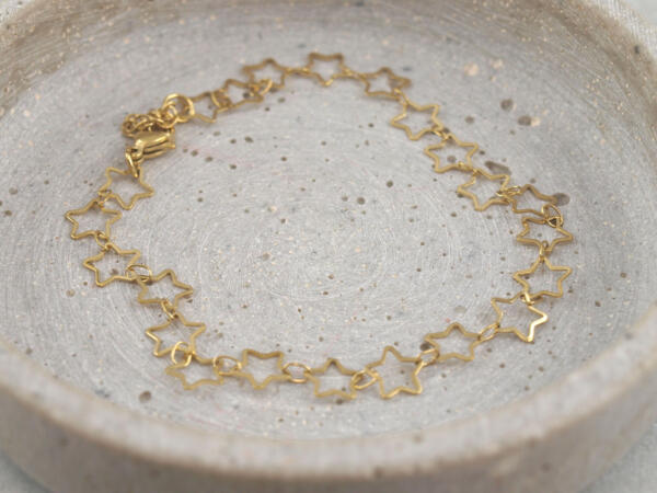 Fußkette Stern, Fußband Stern, Sternchenkette Fuß