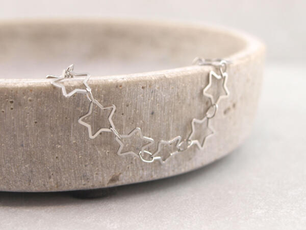 Fußkette Stern, Fußband Stern, Sternchenkette Fuß