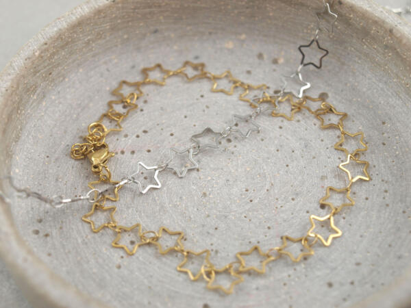 Fußkette Stern, Fußband Stern, Sternchenkette Fuß