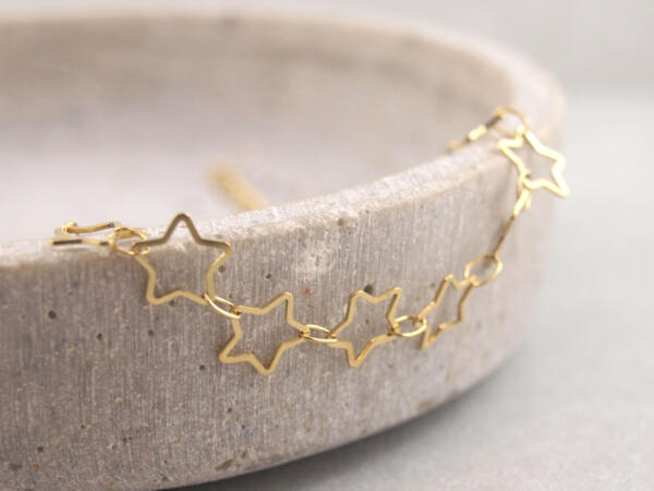 Fußkette Stern, Fußband Stern, Sternchenkette Fuß