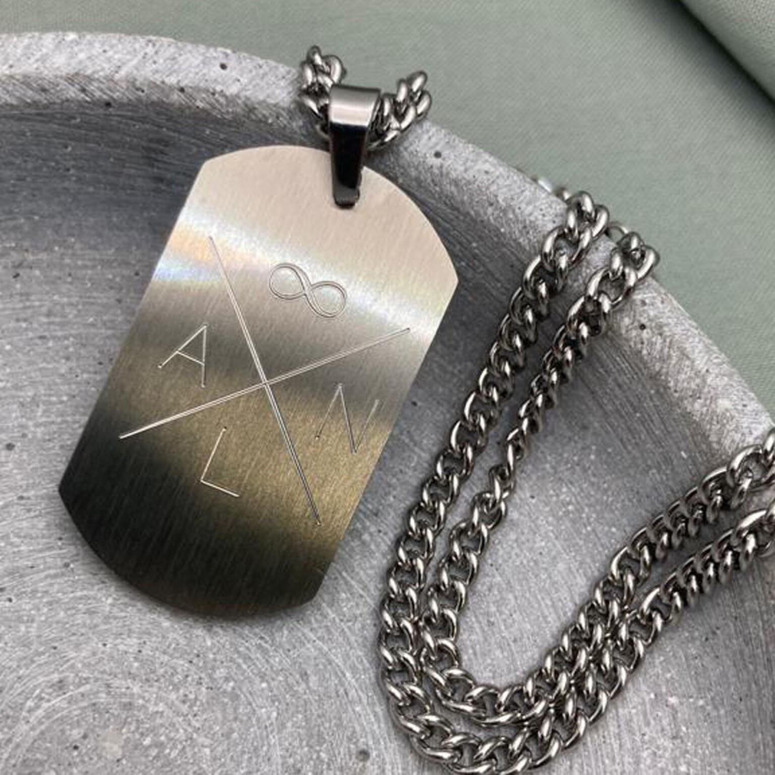 Herrenkette, Dog-Tag, Männerkette, Herrenketten mit Gravur, Kette für Mann, Geschenk zum Jahrestag