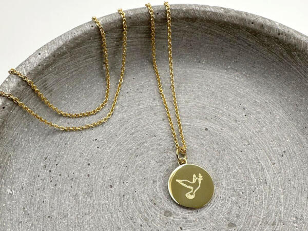 Kette Gold mit Taube, Kette Gold Damen