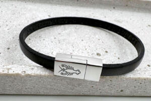 Lederarmband Damen mit Gravur, Hummergravur