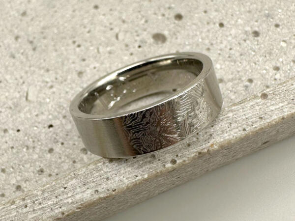 Ring mit Fingerabdruck Gravur, Fingerabdruck Ring, Erinnerungsschmuck, Ring für Verliebte_