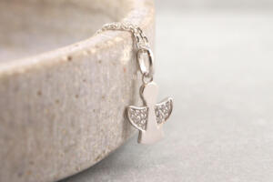 Schutzengel Silber mit Zirkonsteinen, Glitzersteine Engel, Engel Anhänger