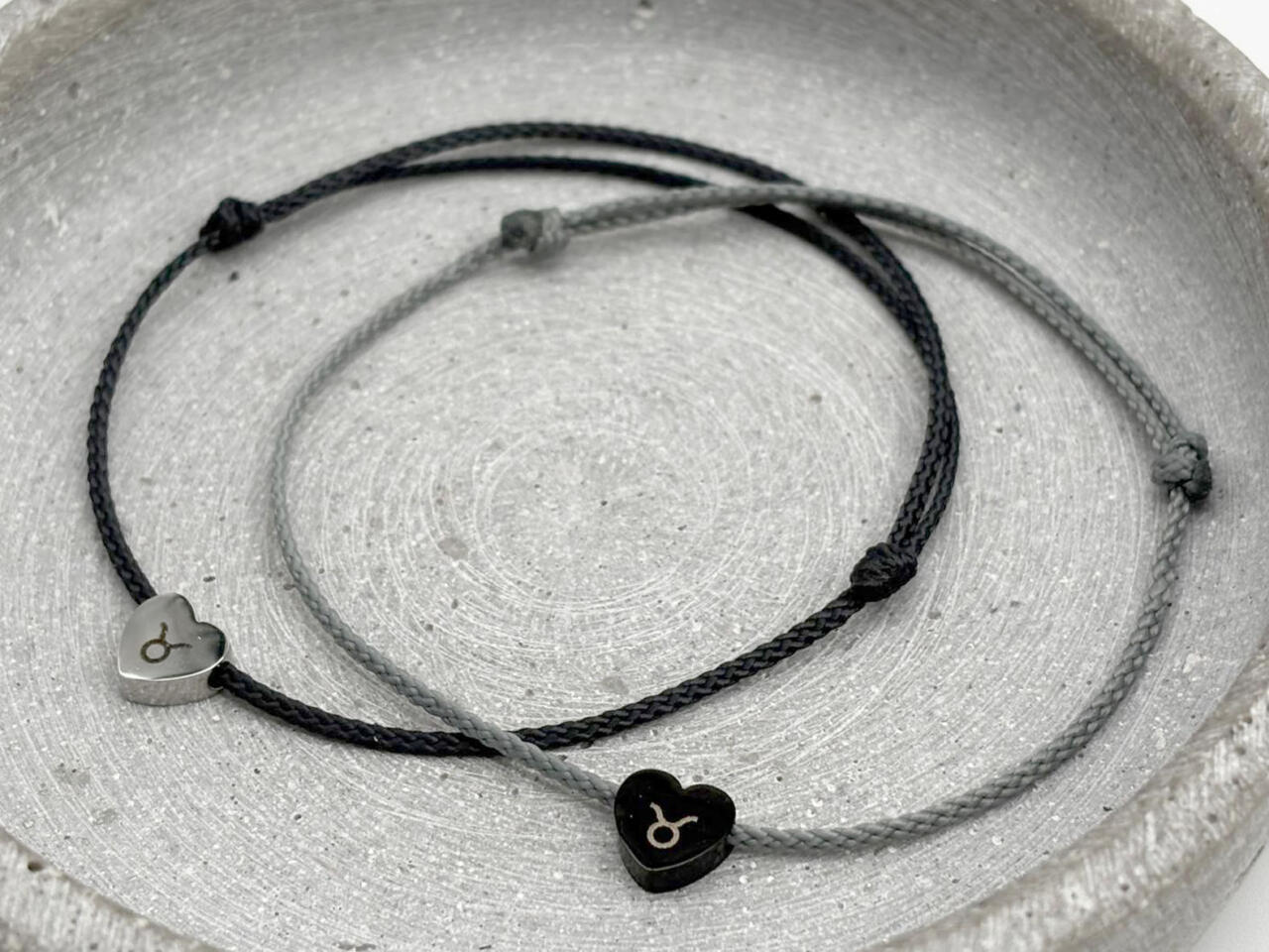 Freundschaftsarmband aus Segeltau, Segelseil Partnerarmband mit Herzperle
