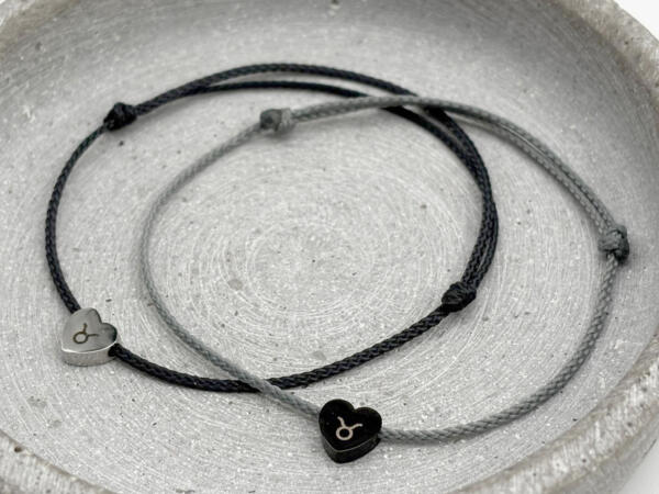 Freundschaftsarmband aus Segeltau, Segelseil Partnerarmband mit Herzperle