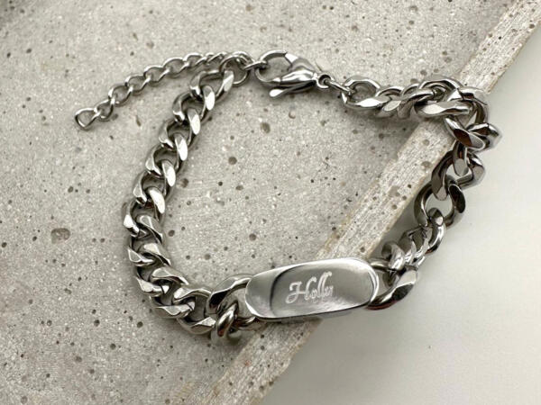Panzerarmband mit individueller Gravur, Armband mit Gravur Herren