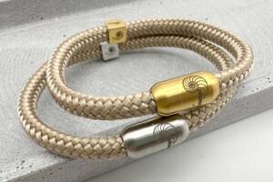 Partnerarmband aus Segeltau mit Gold und Silber Verschluss