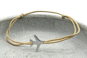 Schiebeknotenarmband mit Flugzeug, Armband für Reise Liebhaber