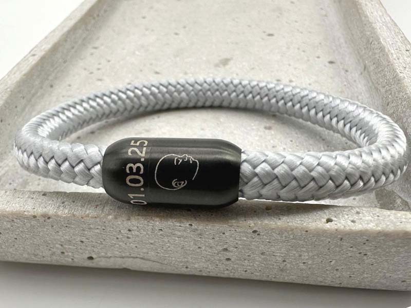 Segeltau Armband Hellgrau