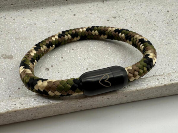 Segeltau Armband Herren mit Gravur, Camouflage