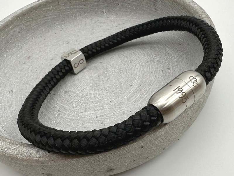 Segeltau Armband Schwarz