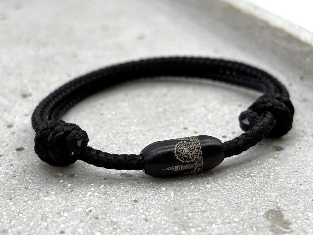 Armband mit Gravur aus Segeltau, Schiebknoten