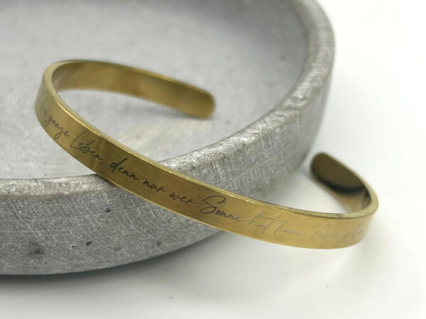 Armreif Chirurgenstahl Gold mit individueller Gravur