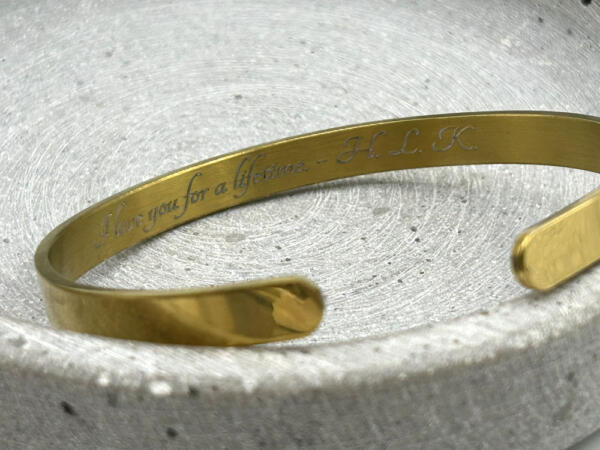 Armspange Gold aus Chirurgenstahl mit Gravur