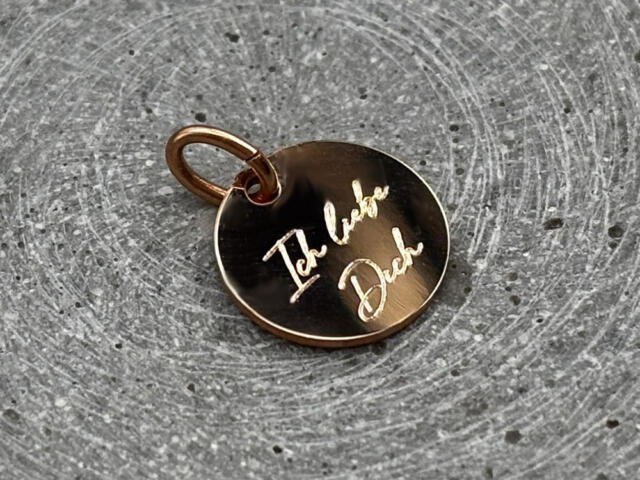 Gravuranhänger Roségold mit Ich liebe Dich GRavur