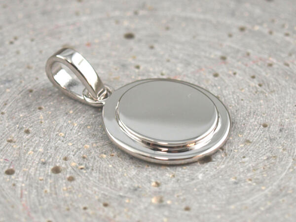 Gravurplatte Silber massiv, Anhänger Silber für eine Gravur