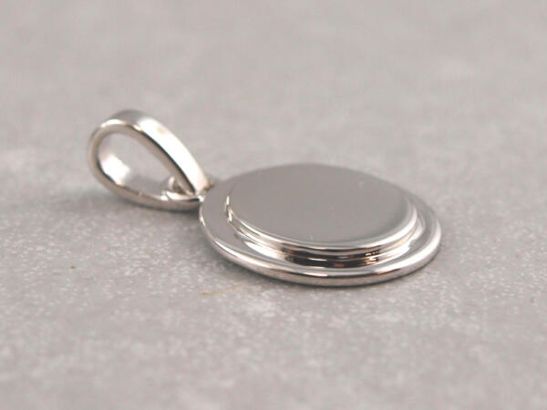Gravurplatte Silber massiv, Anhänger Silber für eine Gravur